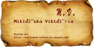 Miklóska Viktória névjegykártya